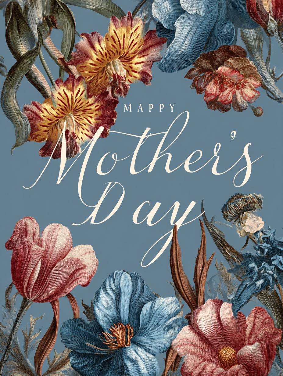 Mother's day ecard with flowers and elegant design