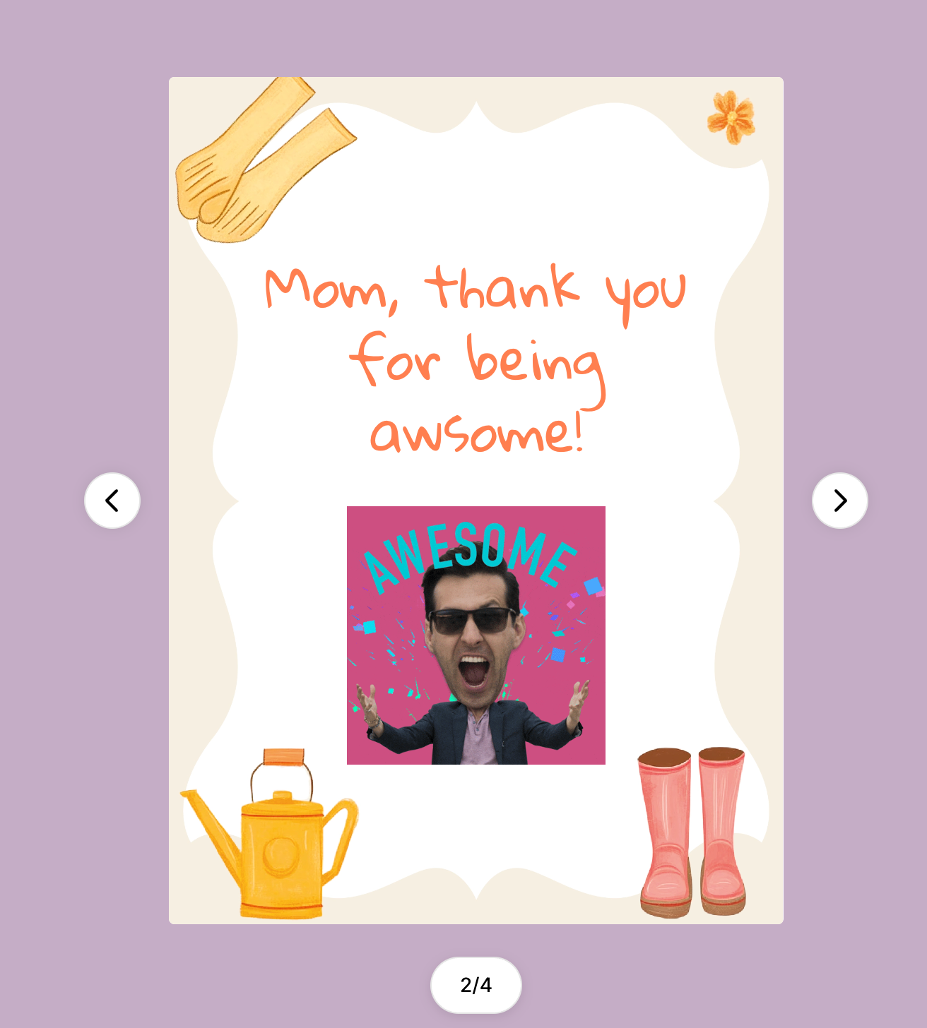 personalized Mother’s Day ecard message example