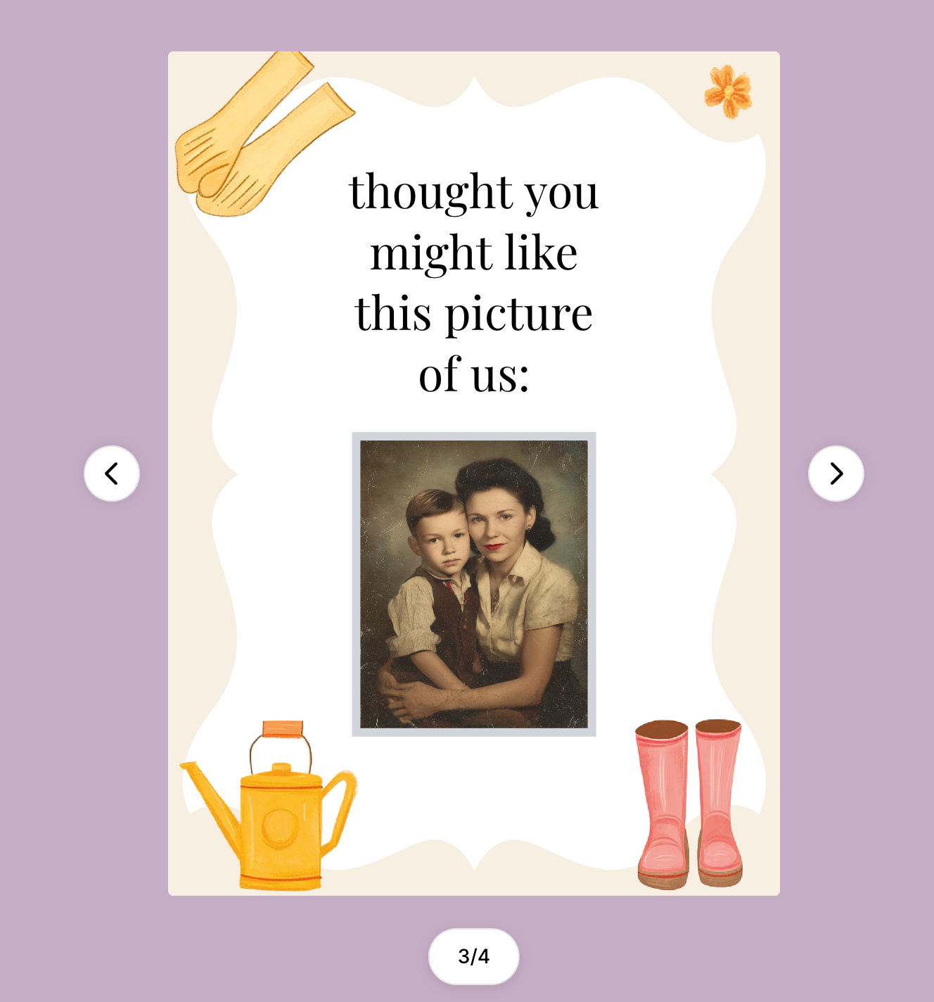 Mother's Day ecard with photo upload feature