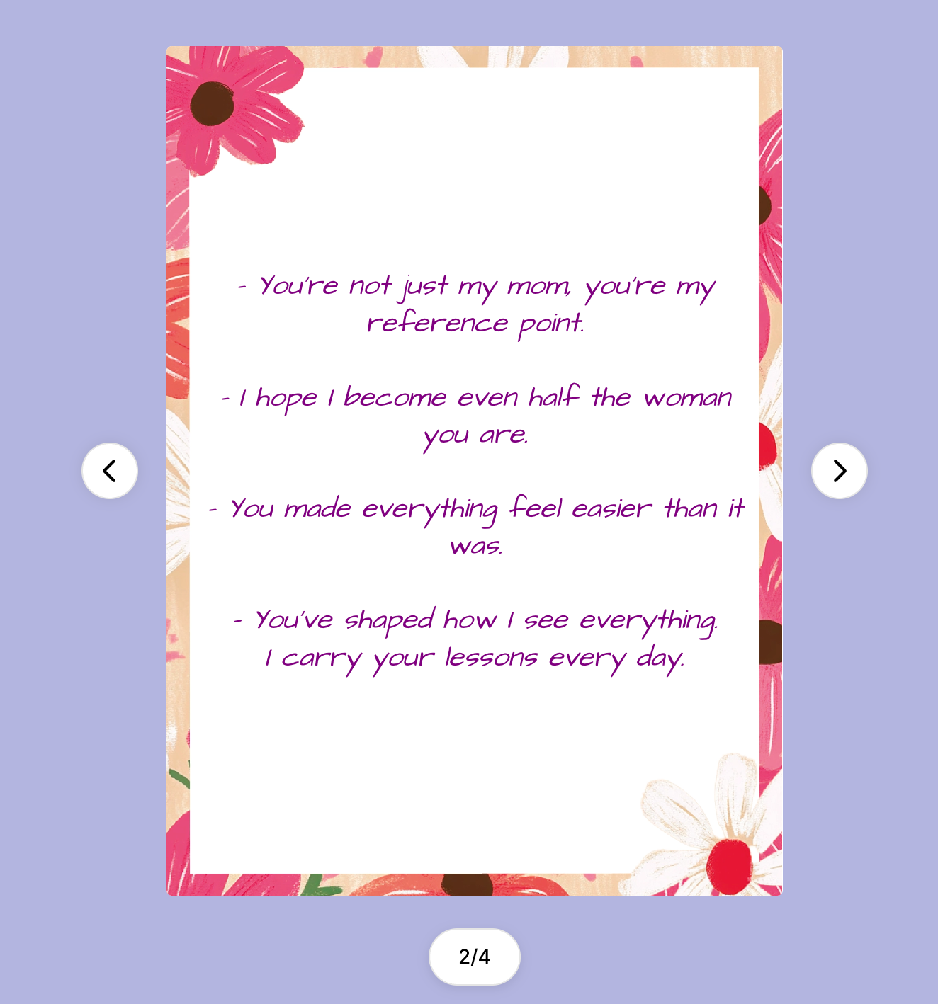 mother’s day message from daughter on floral ecard design with heartfelt quotes for mom