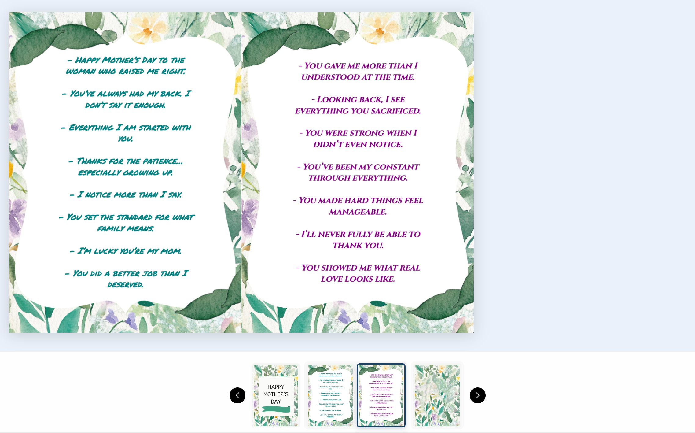 mother’s day ecard preview with heartfelt messages from son and daughter, personalized mothers day card design