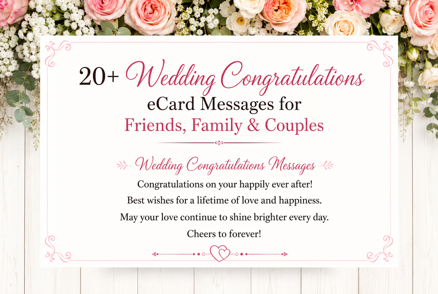20+ Wedding Congratulations eCard Messages for Friends, Family & Couples