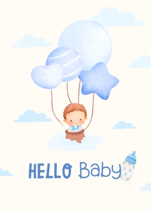 Hello Baby Boy Balloons
