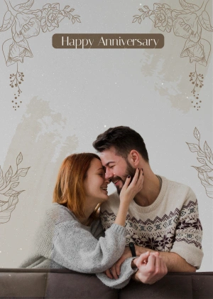Happy Anniversary Elegant Gold Photo