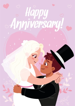 Cartoon happy anniversary