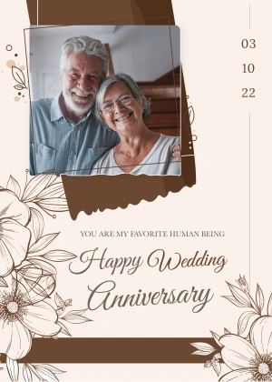 Happy wedding anniversary Old couple