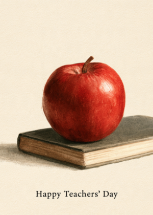 Happy Teachers’ Day Apple & Book eCard