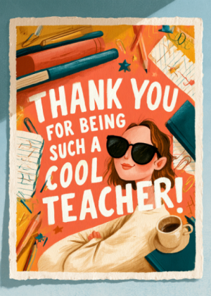Cool Teacher Thank You eCard